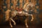 antique carousel horse with gold leaf details and patterns