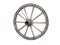 Antique Cart Wheel made of wood and iron-lined, isolated