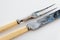 Antique carving knife and fork set - vintage cutlery