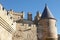 Antique castle battlement detail in Olite, Navarra in Spain