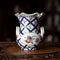 Antique ceramic vase in luxury interior. patterned porcelain vase.