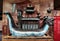 Antique Chinese Dragon Boat Cloisonné Artefacts Barge Art Deco Ancient Chinese Ship Pavilion Architecture Craftsmanship