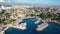 Antique city sea bay port water transport ship boat summer cityscape travel landmark aerial panorama