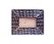 Antique classic style wood picture frame with curving inward seamless patterns around border and brown plywood board inside