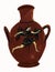 Antique Classical Greek Vase with Winged Figure