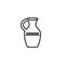 Antique clay vase line icon