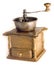 Antique coffee mill on the white background