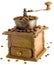Antique coffee mill on the white background