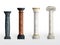 Antique columns. Ancient classic ornate pillars