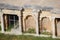 Antique columns and arches in the Hierapolis amphitheater