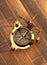 Antique compass on stock index