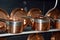 Antique copper pans