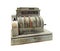 Antique crank-operated cash register