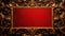 antique damask frame with red and gold color, ai