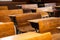 Antique desks in school house