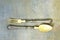 Antique dining silverware with ivory handle