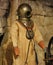 Antique diver`s suit with copper helmet and diving accessories. Museum with diving suit. Sport. Sea and ocean explorer.