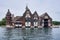 Antique dock on the Saint Lawrence River, Thousand Islands National Park, USA.