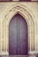 Antique door in lineal gothic arch with vintage treatment