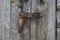 Antique door lock, wooden door