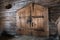 Antique doors, gates made of chopped board