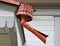 Antique downpipe on wooden house