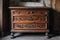 Antique dresser furniture with decorative elements. Generate ai