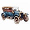 Antique Era Ford Car Illustration In Detailed Character Style