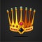 Antique fantasy crown with jewel. Cartoon style illustration on isolated background. Game design assets concept.