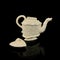 Antique figured teapot with hand-stucco.
