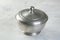 Antique footed pewter serving dish with lid