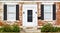 Antique Front Door Windows and Flower Bed