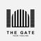 antique gate or vintage gate logo vector