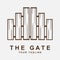 antique gate or vintage gate logo vector