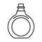 Antique glass bottle with cork stopper line art icon for apps or websites