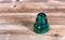 Antique glass insulator on rustic wooden boards