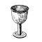 Antique goblet sketch engraving vector illustration. Golden grail goblet. Black and white vector hand drawn image