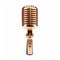 Antique Gold Microphone On White Background