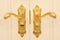 Antique gold plated door handle