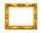 Antique gold wooden frame isolated on white