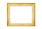 Antique golden frame isolated on white background. Gold frame isolated. Golden frame isolated. Rectangle golden frame isolated