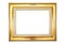 Antique golden frame isolated on white background. Gold frame isolated. Golden frame isolated. Rectangle golden frame isolated