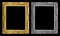 antique golden and gray frame isolated on black background, clipping path