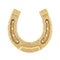 Antique Golden Rusty Horseshoe. 3d Rendering