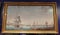 Antique Gouache Painting Silk Canvas Navigation Maritime Vessel Ships Stockholm Harbour Prins Gustav Landscape Arre Sketch