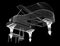 Antique grand Piano with path