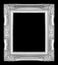 Antique gray frame isolated on black background