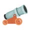 Antique gray thick cannon . Vector illustration on a white background.