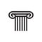 Antique Greek Pillar - black icon on white background vector illustration for website, mobile application, presentation, infograph