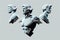 Antique Greek statues with 3D mesh on a gray background. Generative ai